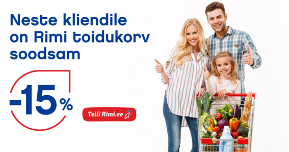 Neste Rimi kooduga NESTEDRIVE24 15% soodustust
